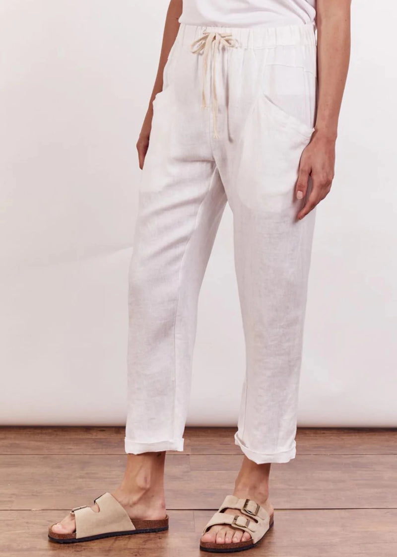 Luxe Linen Pants - White