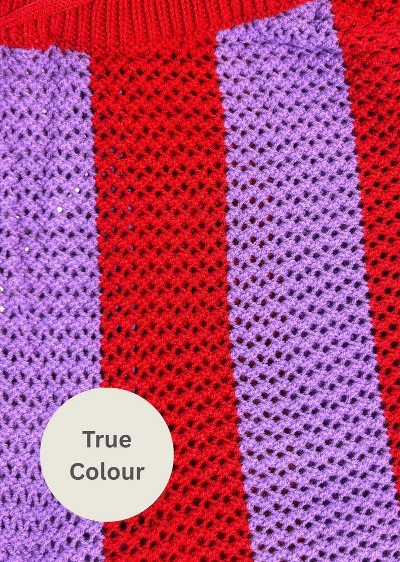 The Knit Stripe Beach Pants - Purple Stripe