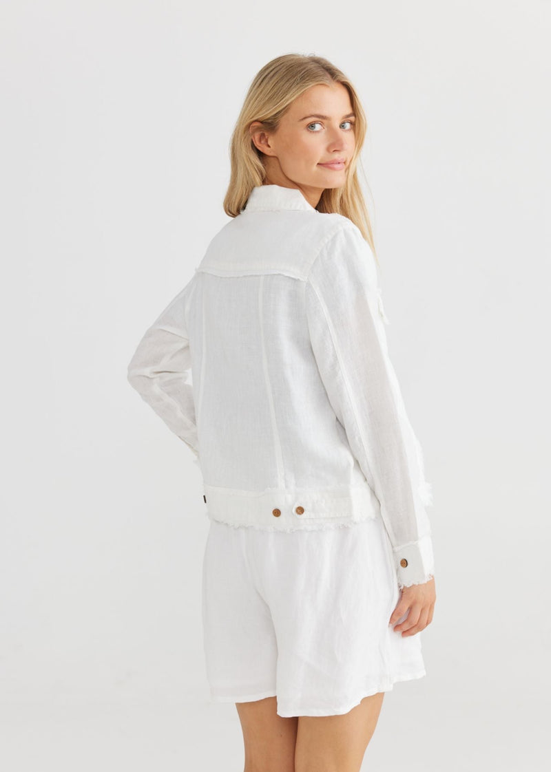 Monza Linen Jacket - White