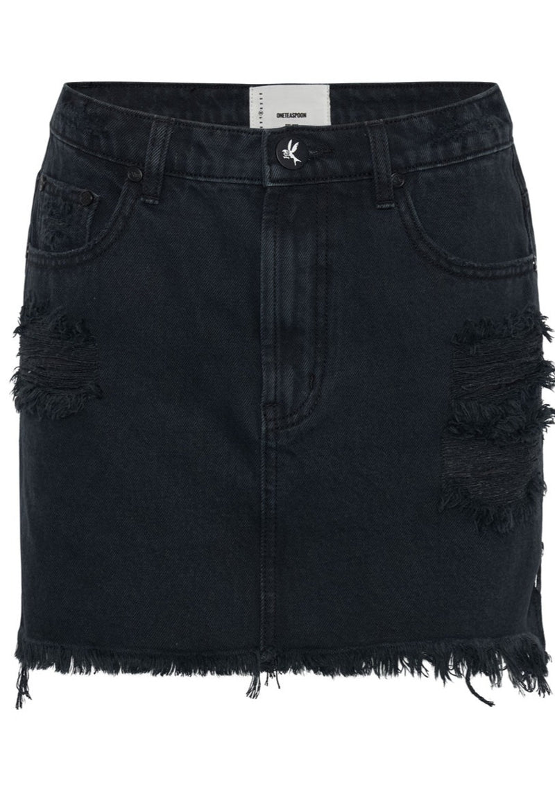 Fox Black 2020 Mini High Waist Denim Skirt