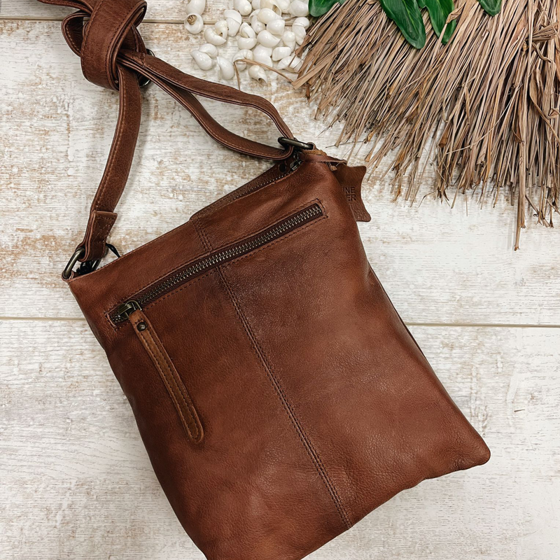 Audrina Leather Bag - Brown