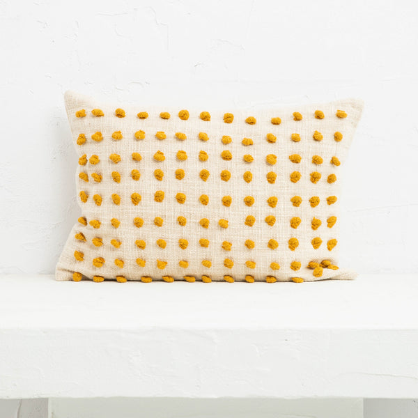 Calley Cushion - Natural + Mustard