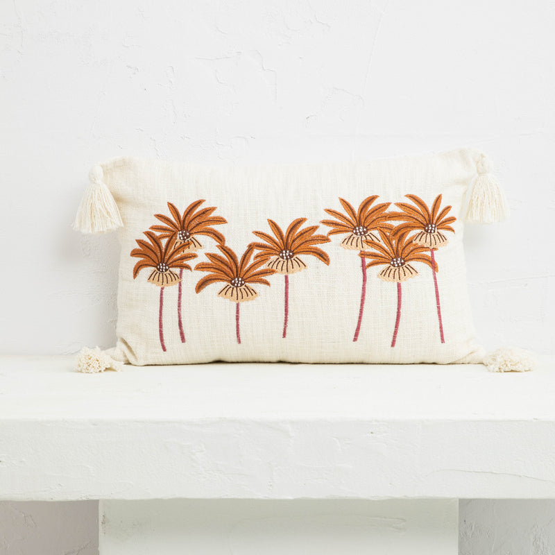 Palm Beach Cushion - Vanilla + Tan