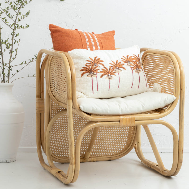 Palm Beach Cushion - Vanilla + Tan
