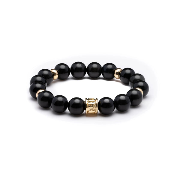 Obsidian & Gold Bracelet