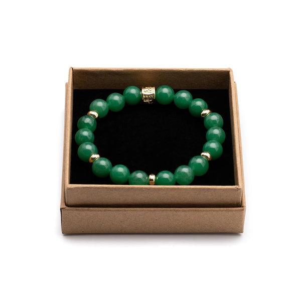 Green Adventurine & Gold Bracelet