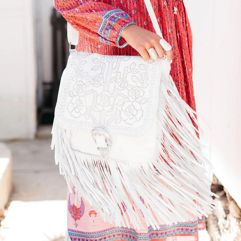 Desert Rose Leather Bag - Winter White