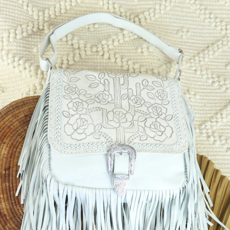 Desert Rose Leather Bag - Winter White