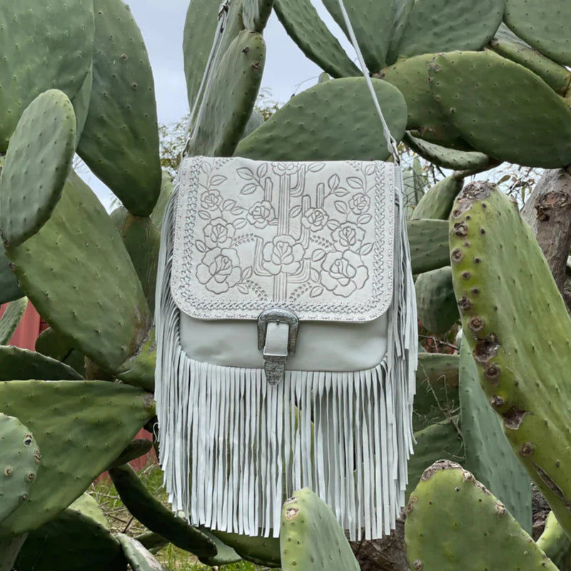 Desert Rose Leather Bag - Winter White