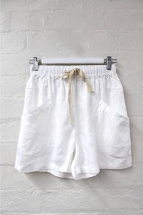 Luxe Linen Shorts - White