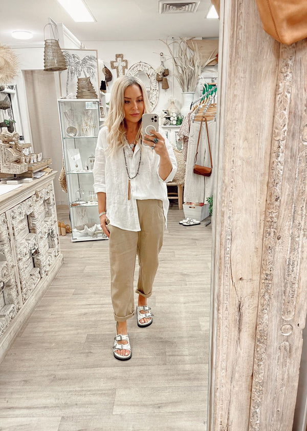 Luxe Linen Pants - Natural