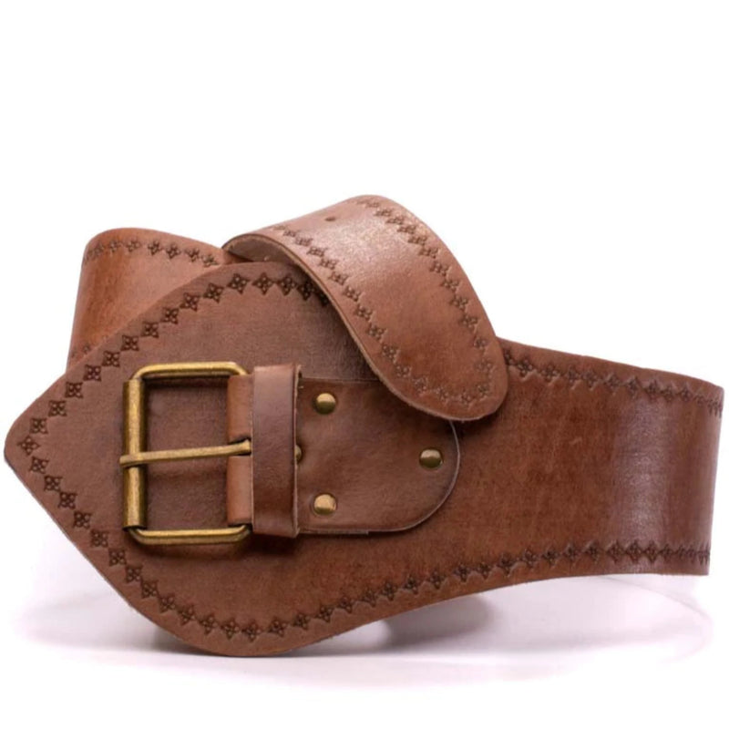 Babushka Wide Leather Belt