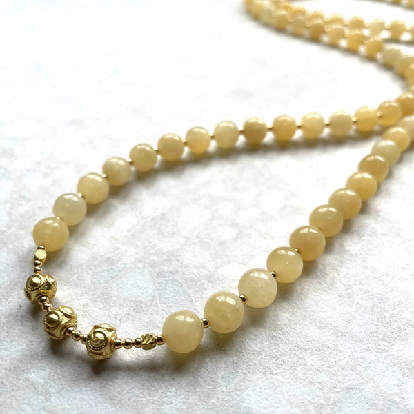 Yellow Jade & Gold Necklace