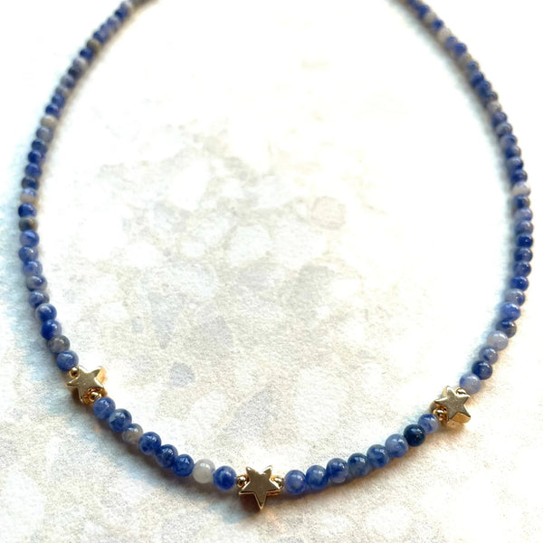 Dainty Stars - Blue Adventurine Necklace