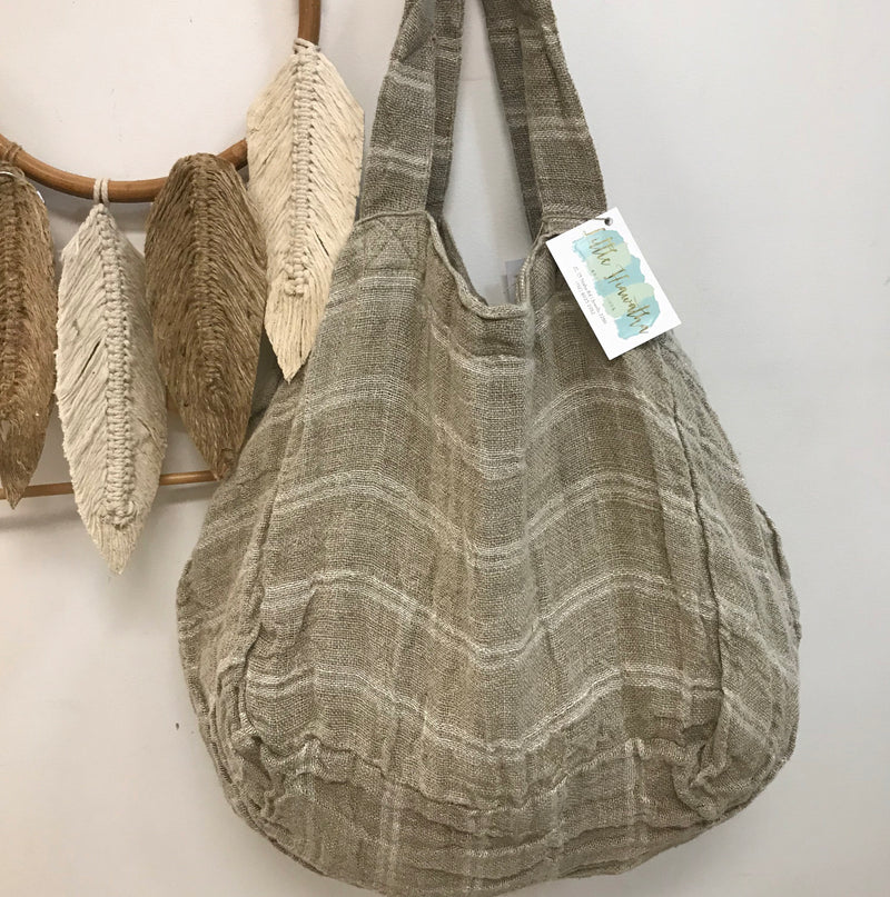 Handloomed Linen Oversized Tote Bag
