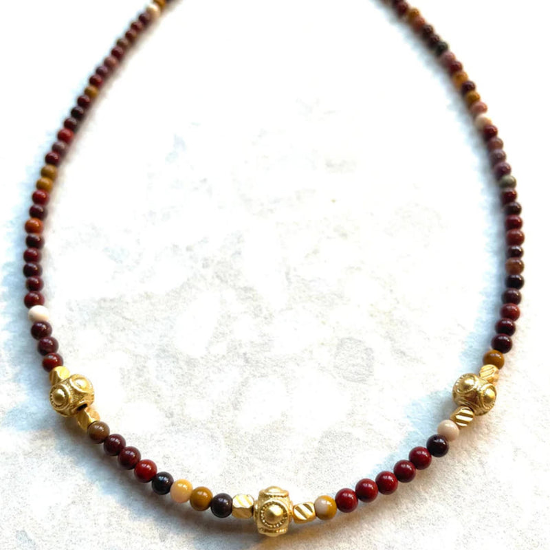 Dainty Sun Spheres - Mookaite Crystal Necklace