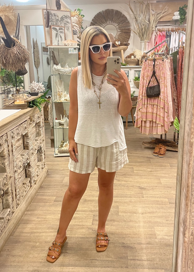 Steph Knitted Tank - White